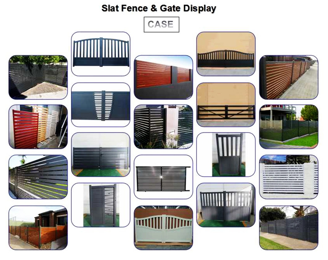 Metal Steel Railing Garden Fence Panel Security Privacy Screens Aluminum Louver Slating Gate Fencing Decorative Aluminum Slat Fence